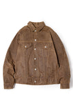 Men's Brown Button Down Loose Trucker Jacket