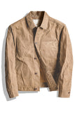Men's Khaki Button Down Casual Jacket