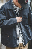 Men's Denim Blue Button Down Casual Shirt Jacket