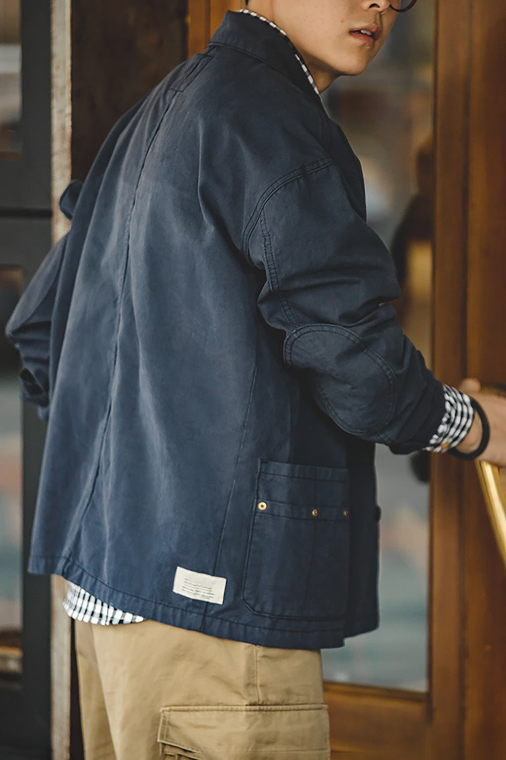 Men's Denim Blue Button Down Casual Shirt Jacket