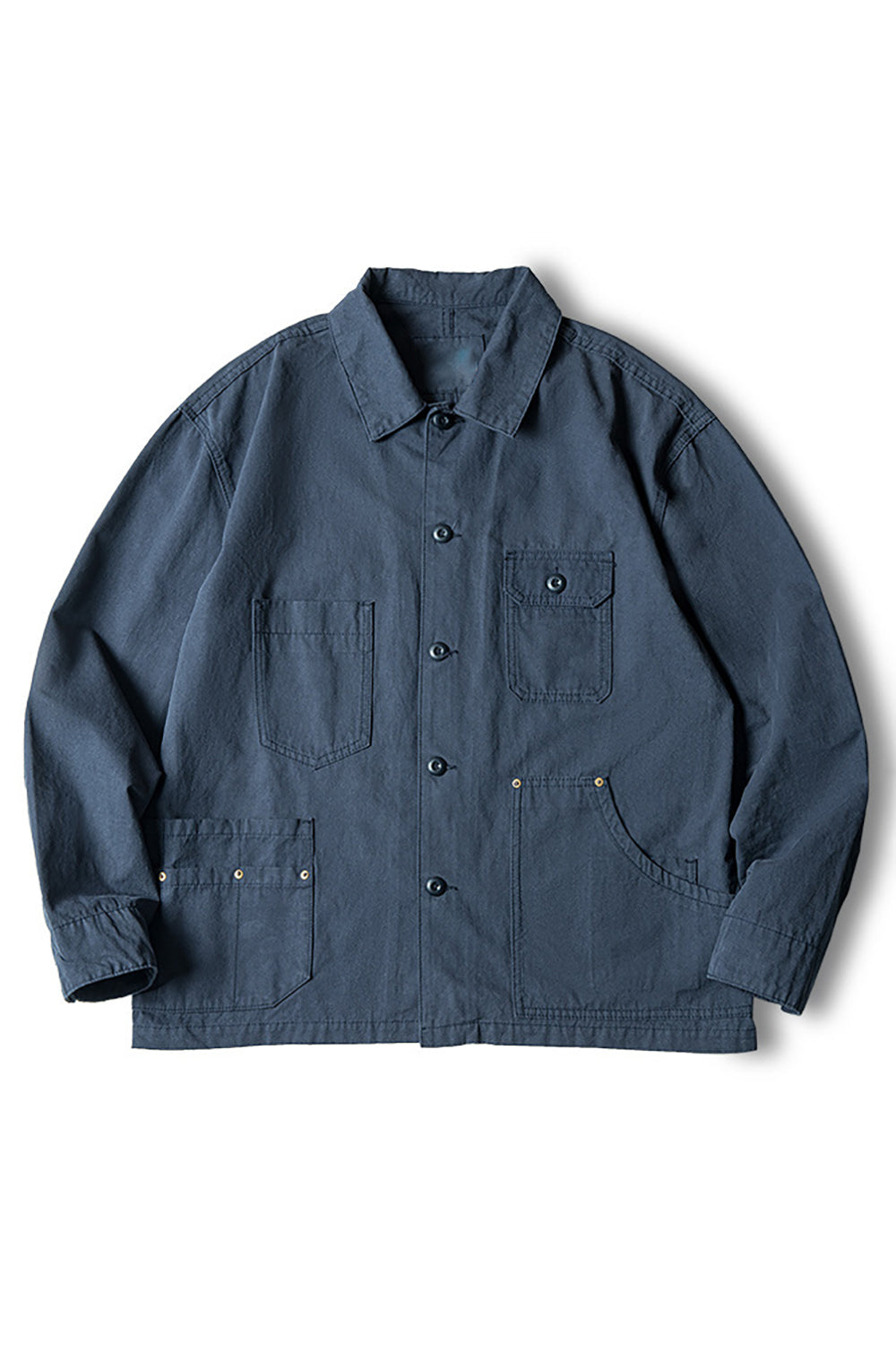 Men's Denim Blue Button Down Casual Shirt Jacket