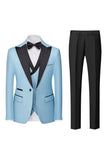 Black 3-Piece One Button Prom Suits