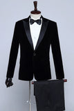 Black Velvet Men's Blazers for Party