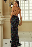 Light Pink Halter Neck Sequined Mermaid Ball Dress