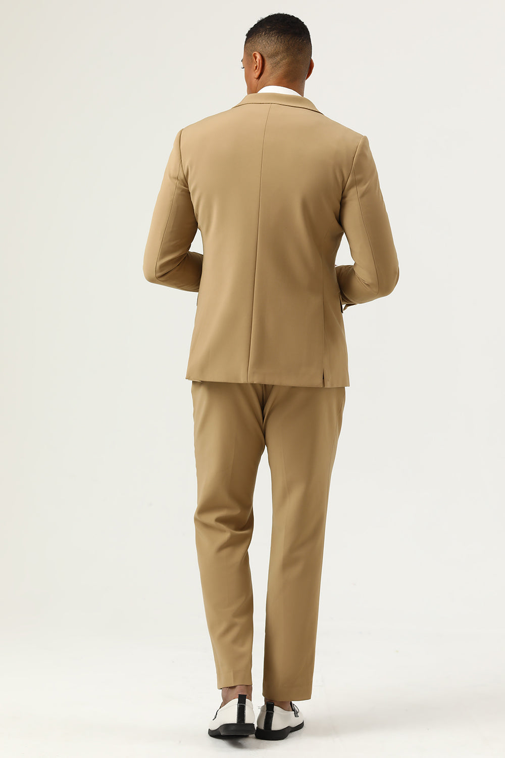3 Piece Brown Single Breasted Peak Lapel Men's Ball Suits