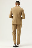 3 Piece Brown Single Breasted Peak Lapel Men's Ball Suits