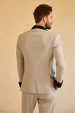 Grey Shawl Lapel Double Breasted 2 Piece Men's Wedding Suits