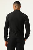 3 Piece Black Red Shawl Lapel Men's Ball Suits