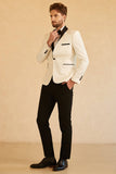 Blue Shawl Lapel Jacquard One Button Men's Ball Blazer