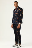 Black Notched Lapel Double Breasted Men's Ball Suits
