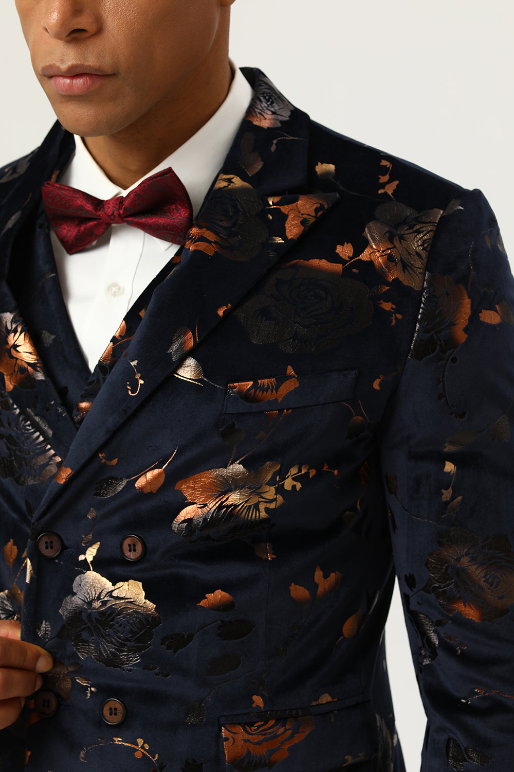 Black Notched Lapel Double Breasted Men's Ball Suits