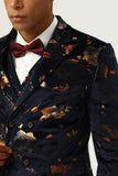 Black Notched Lapel Double Breasted Men's Ball Suits