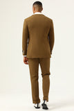 Brown Peak Lapel Single Button Men's Ball Suits