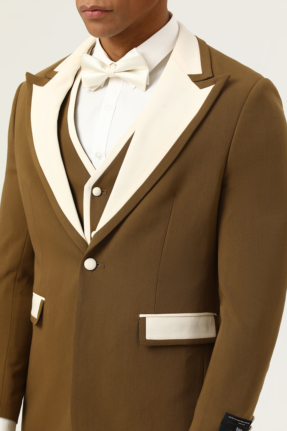 Brown Peak Lapel Single Button Men's Ball Suits