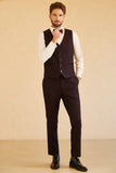 Dark Purple Notched Lapel Single Button Men's Wedding Suits