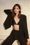 Black Asymmetrical Oversized Ball Blazer For Women