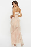 Black Corset Asymmetrical Tulle Long Ball Dress