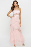 Black Corset Asymmetrical Tulle Long Ball Dress