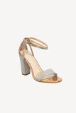 Rhinestone One Buckle Sexy Chunky Heel High Heel Sandals Pumps