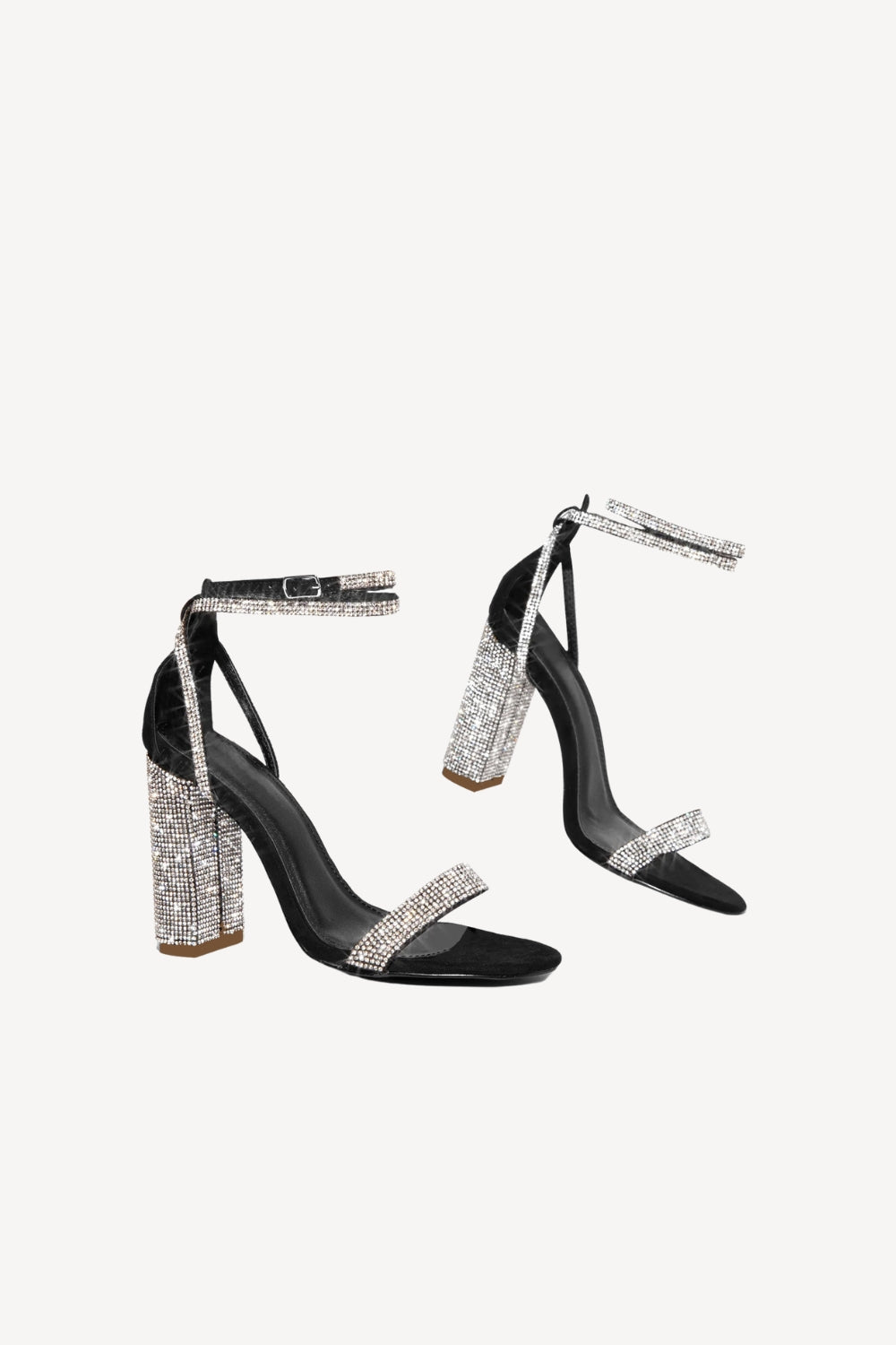 Rhinestone One Buckle Sexy Chunky Heel High Heel Sandals Pumps