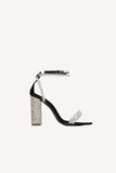 Rhinestone One Buckle Sexy Chunky Heel High Heel Sandals Pumps