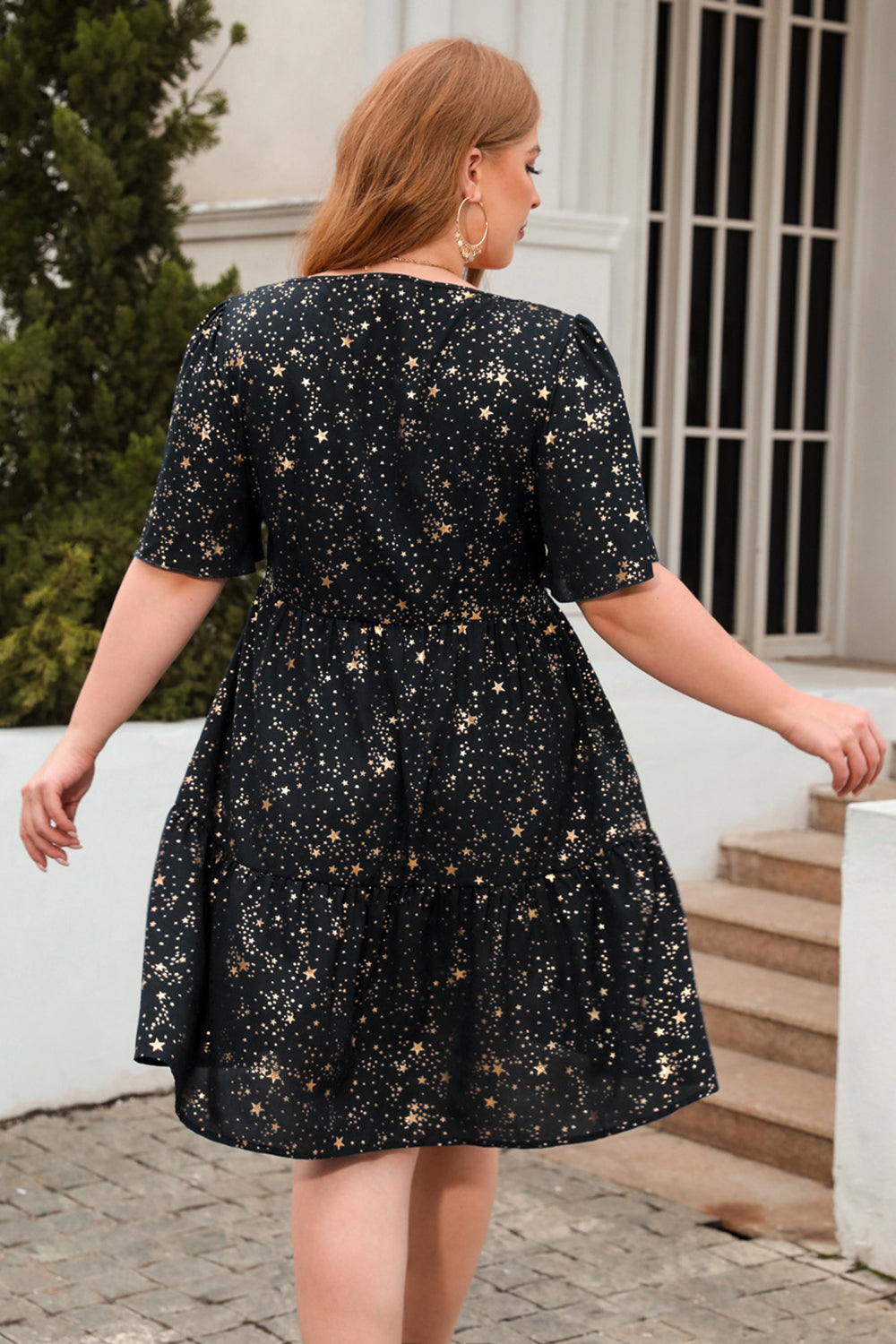 Green A Line Square Neck Velvet Plus Size Xmas Dress