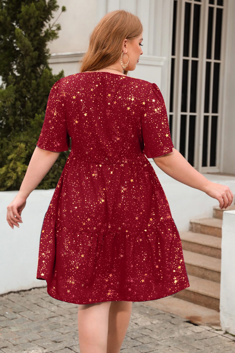 Green A Line Square Neck Velvet Plus Size Xmas Dress