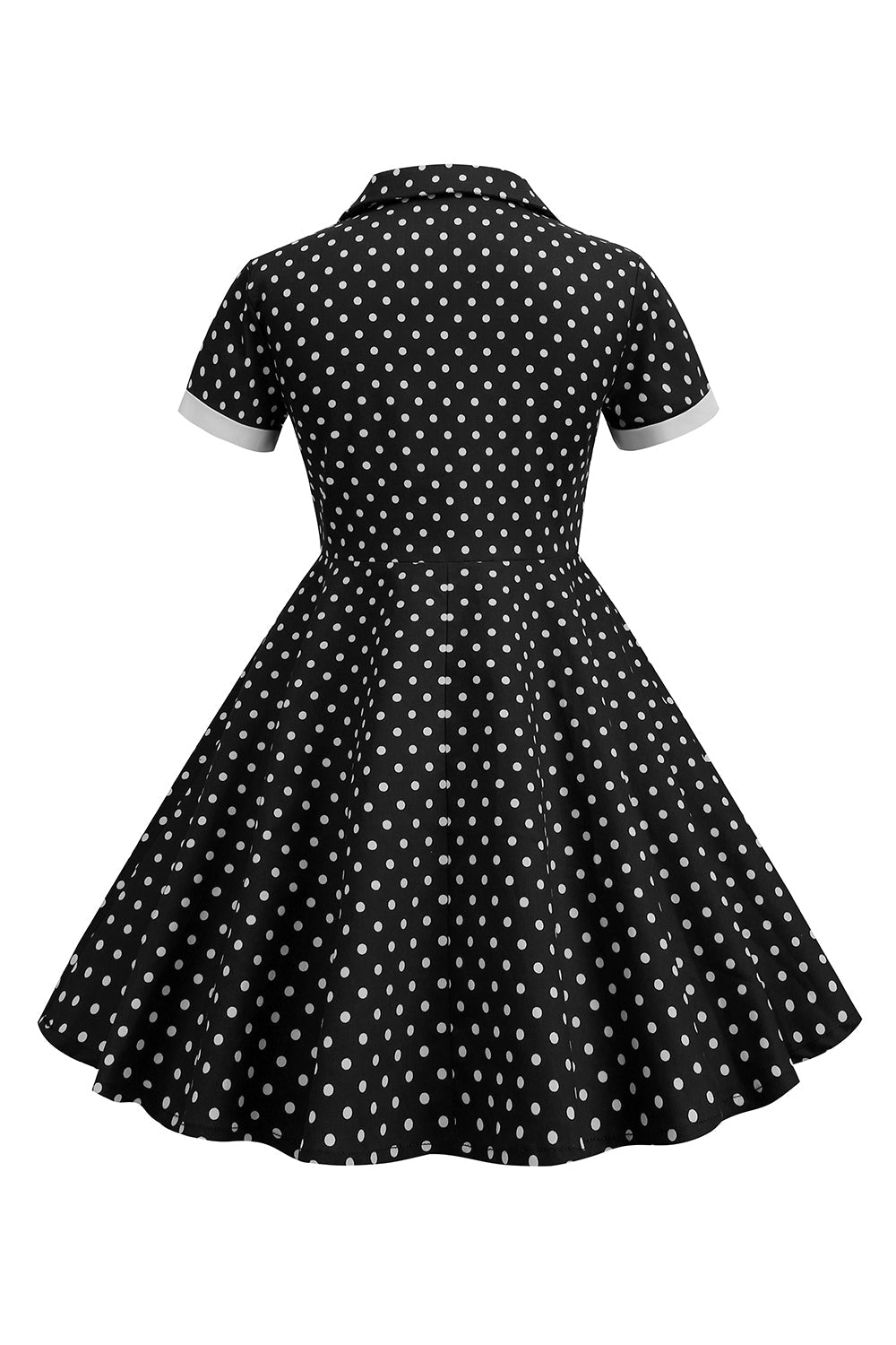 Black Vintage Polka Dots Girls' Dress