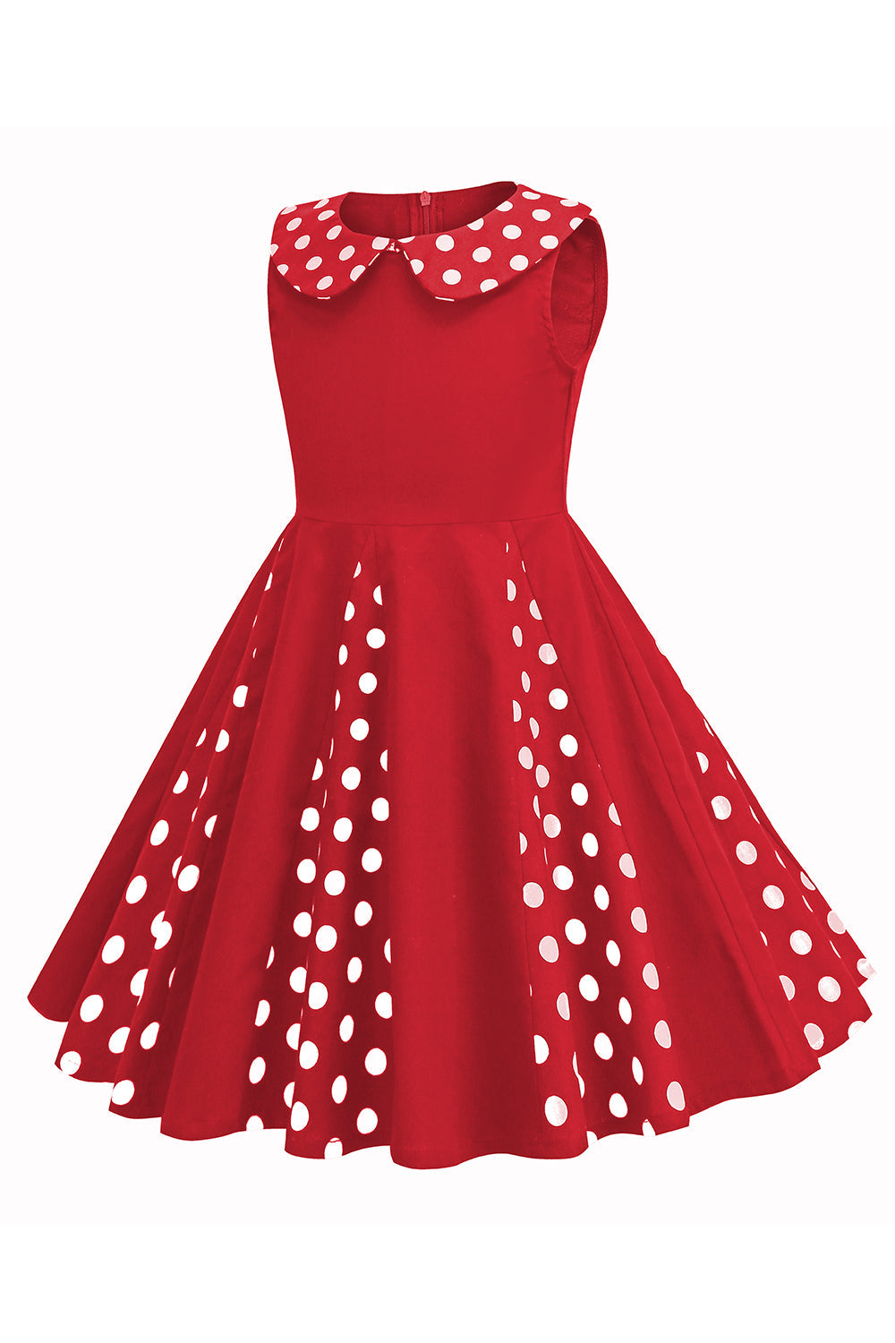 Black Jewel Neck Sleeveless 50's Girls Dress