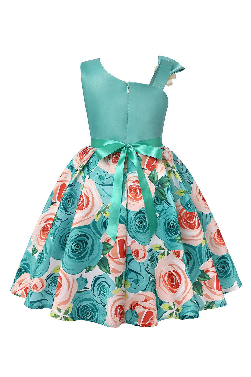 Floral Purple Sleeveless Girls' Party Dress