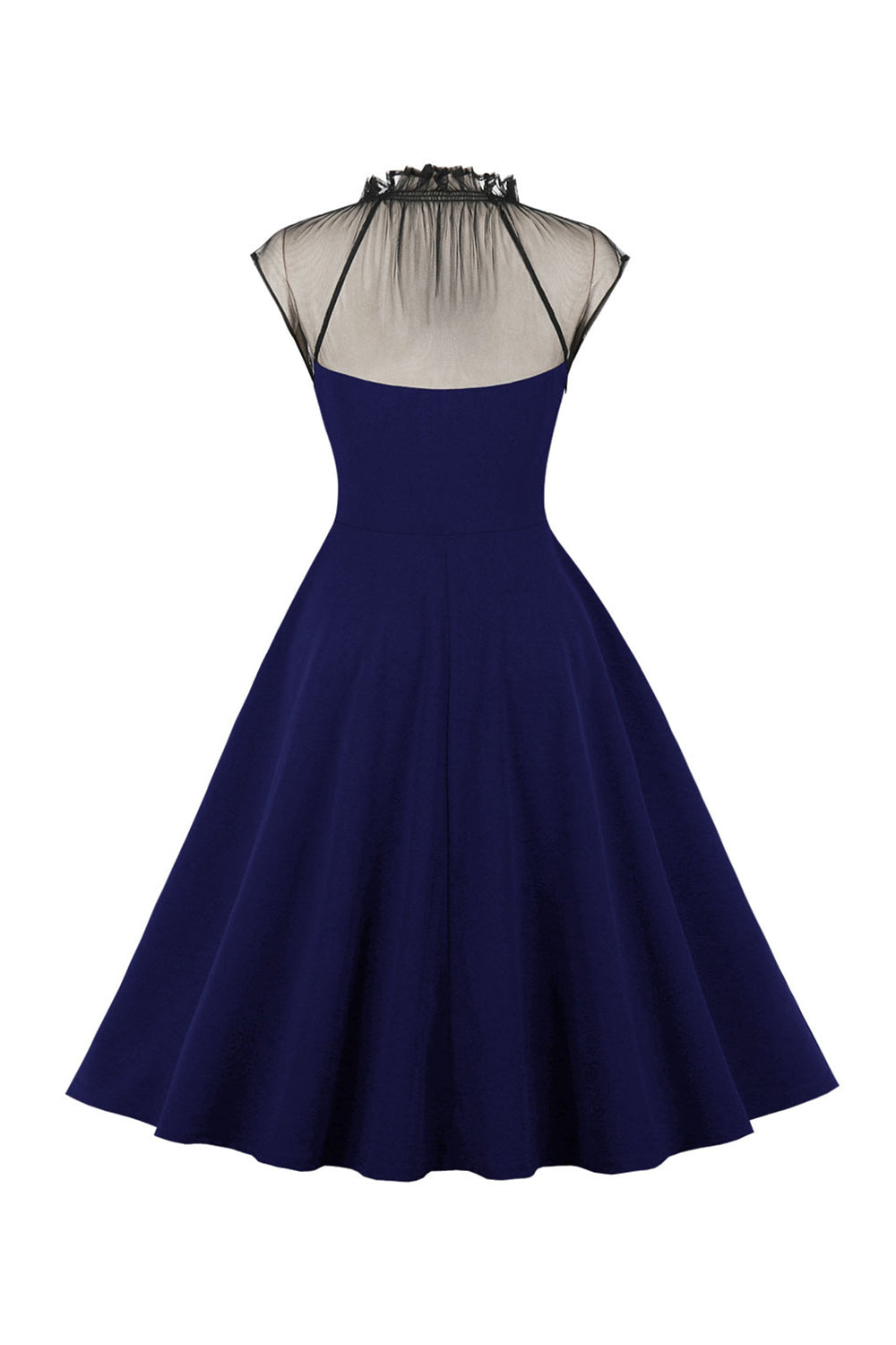 Black A Line Vintage 1950s Dress with Buttons