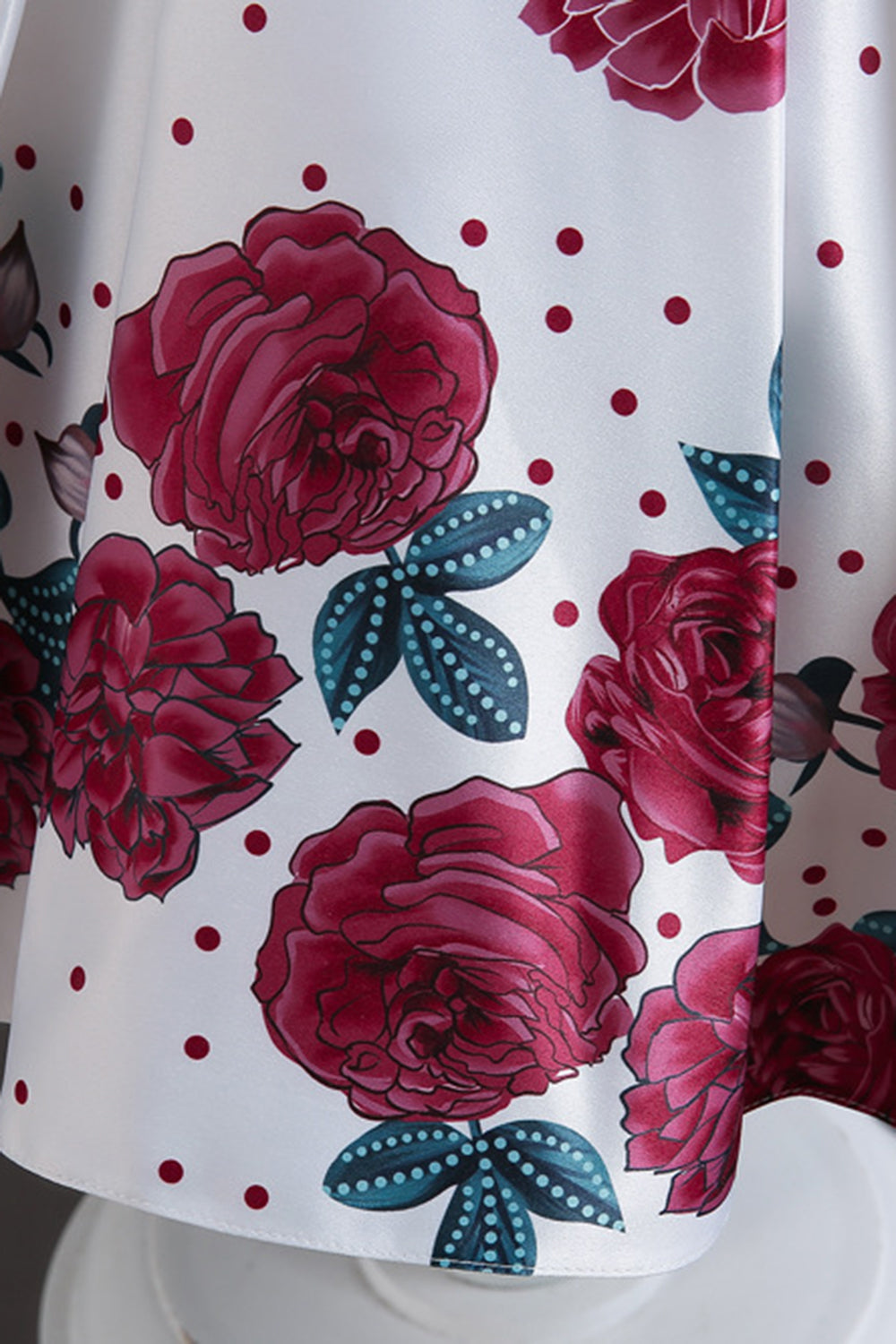 A Line Jewel Neck Blue Printed Girls Dress
