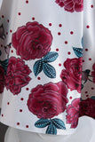 A Line Jewel Neck Blue Printed Girls Dress