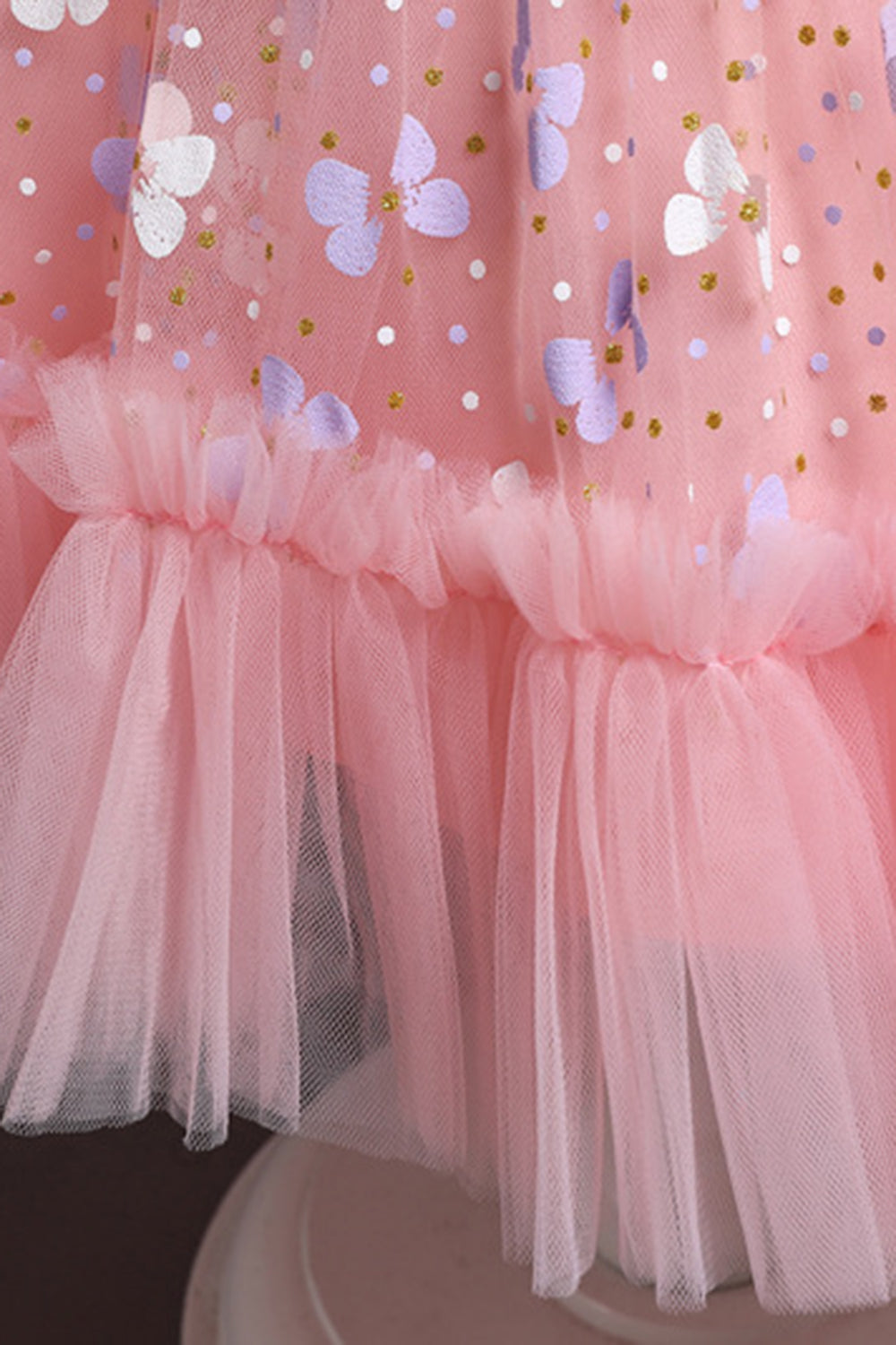 A Line Jewel Neck Pink Girls Party Dress with Appliques