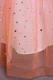 Purple Glitter Sleeveless Long Girls Dress