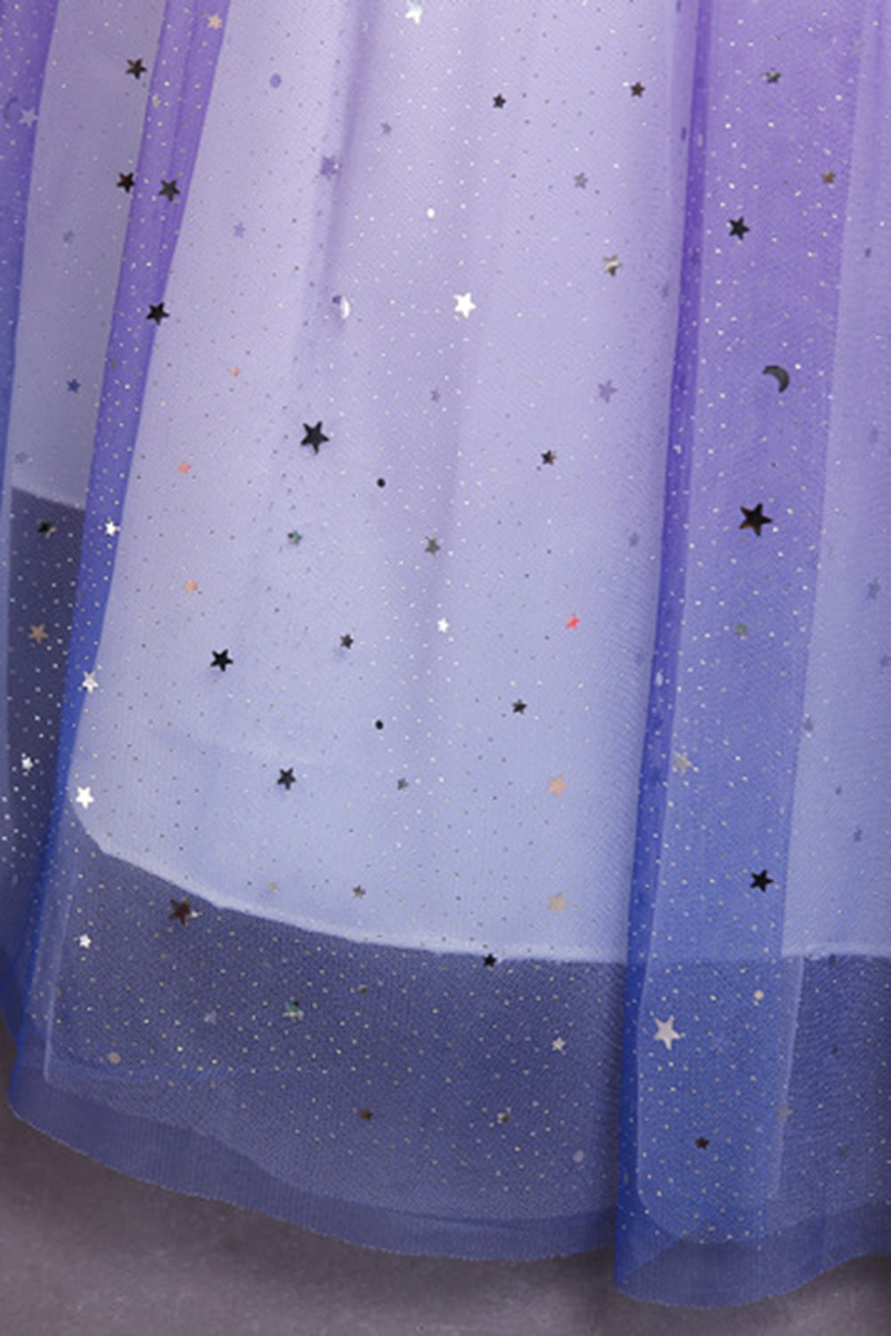 Purple Glitter Sleeveless Long Girls Dress