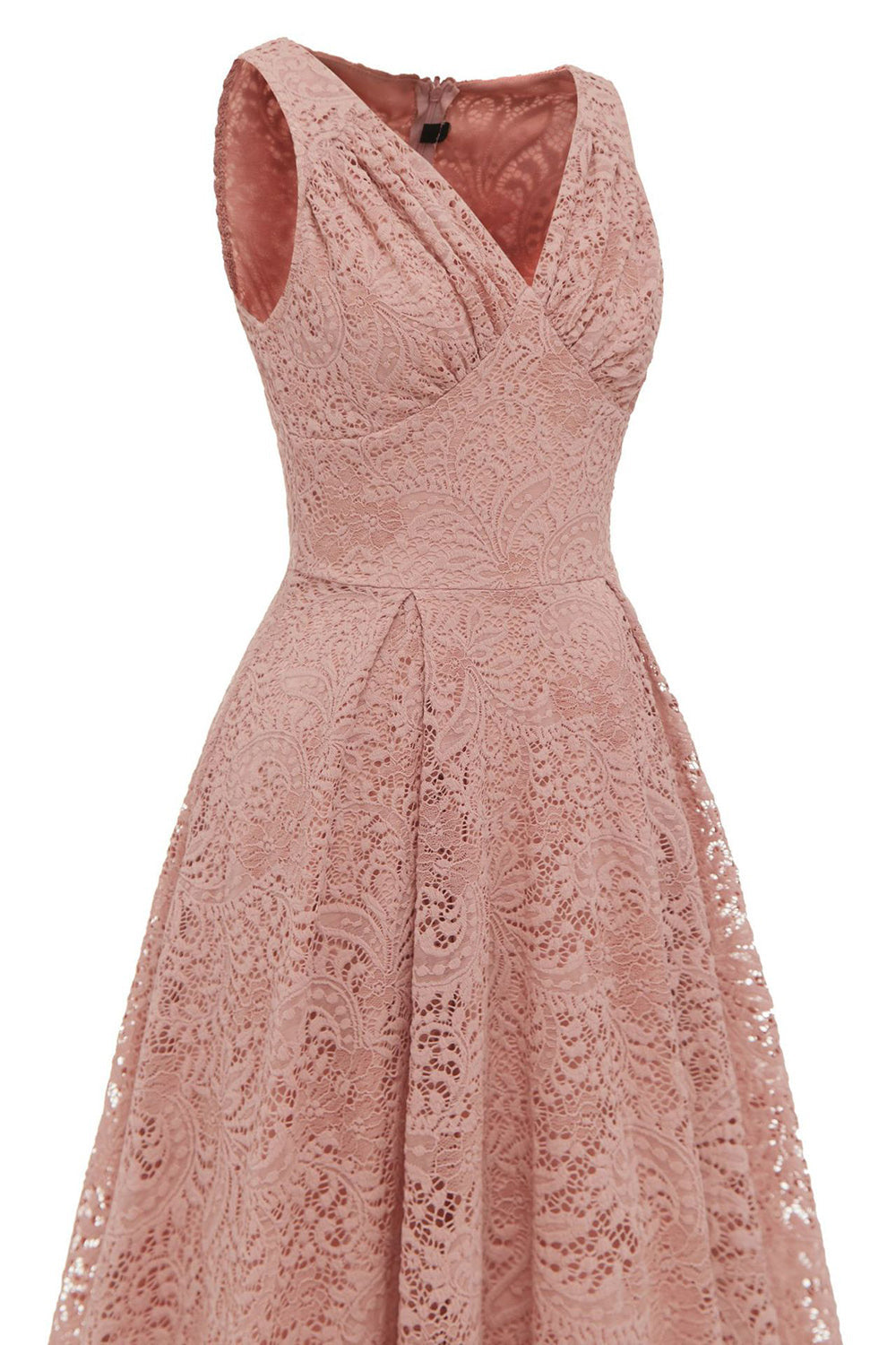 Gark Green A-line Lace Dress with Sleeveless