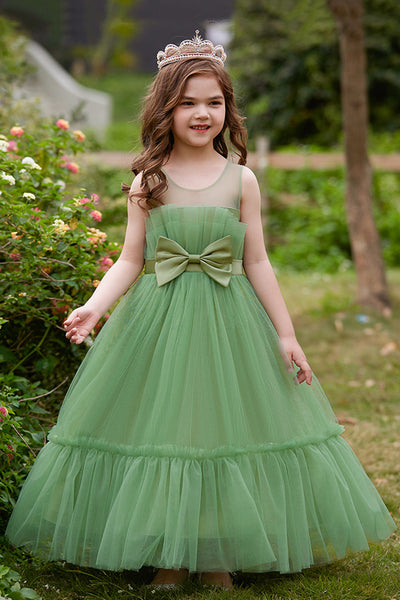 open lace back dress Junior Bridesmaid Dress Square Neck Satin A-Line Gown with Bow COCOMELODY B0C7KY63LX, Grey