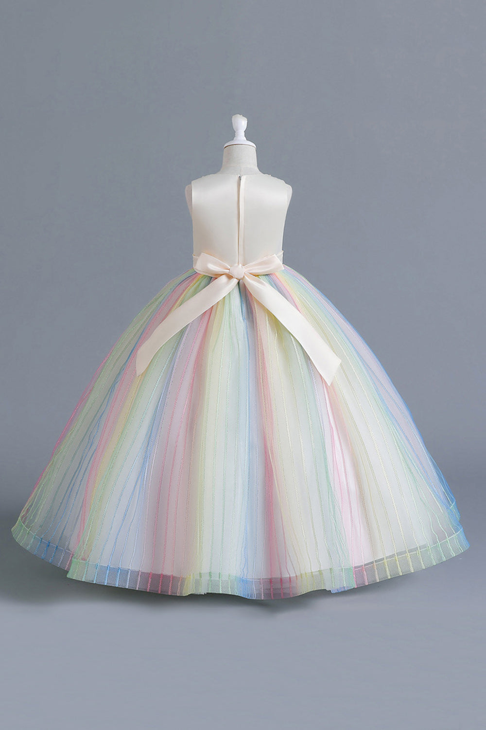 Pink A Line Tulle Flower Girl Dress with Bow