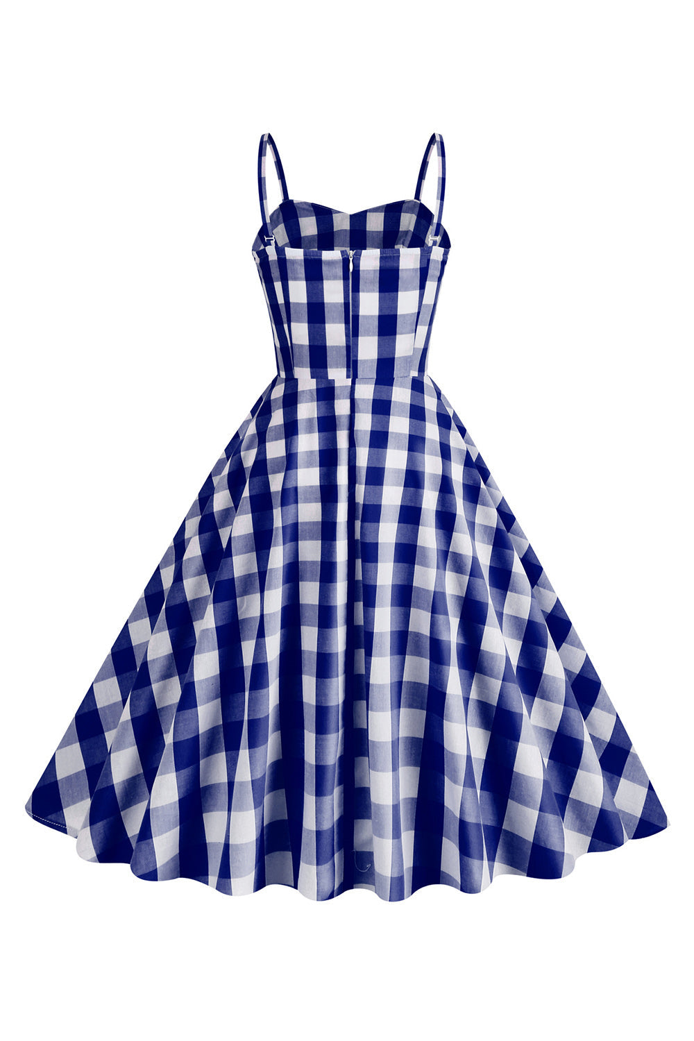 Spaghetti Straps Plaid Pink 1950s Dress