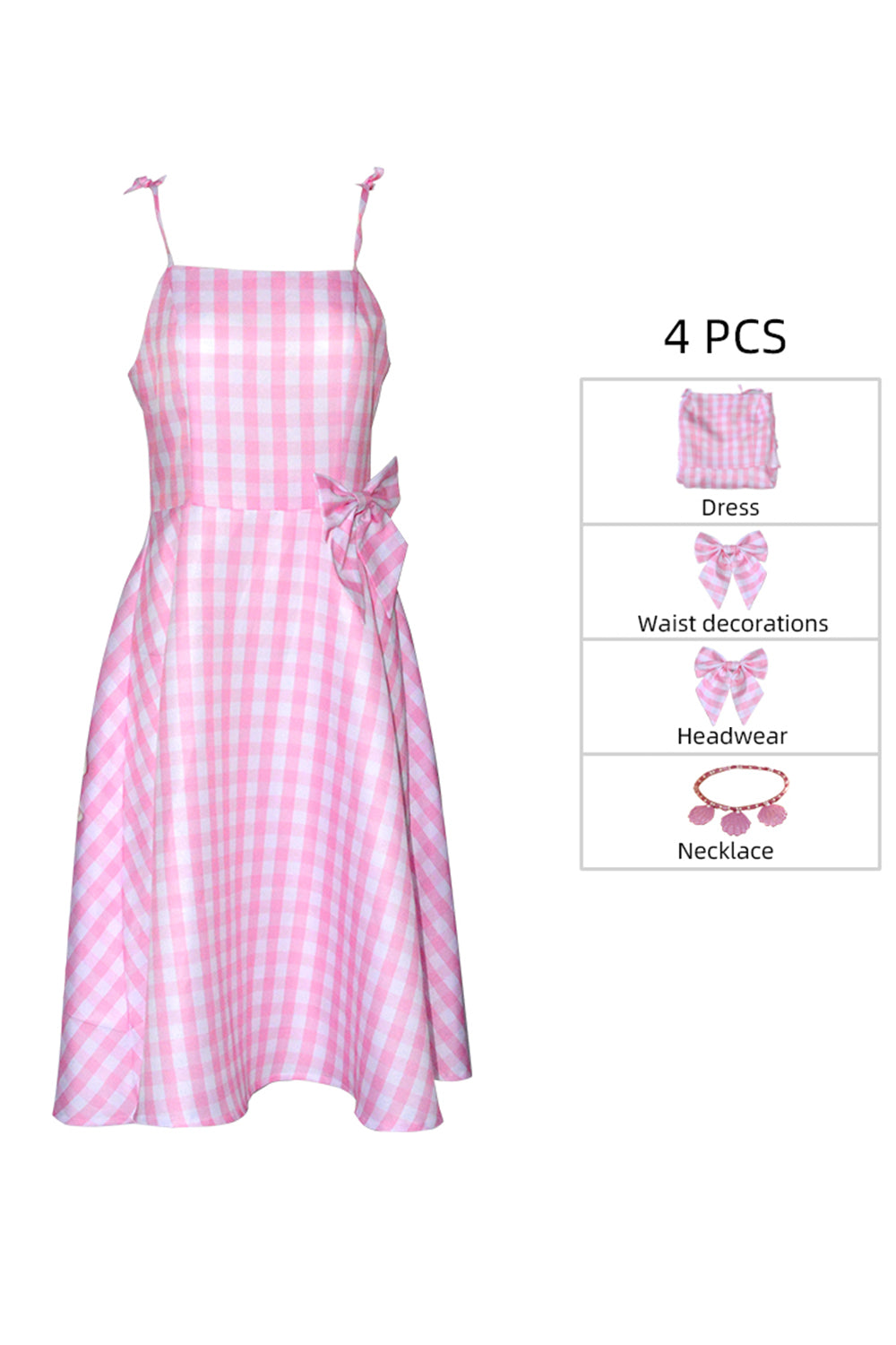 Pink Plaid Pin Up 1950s Dress Accessory Set