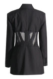 Corset Shawl Lapel Black Women Blazer