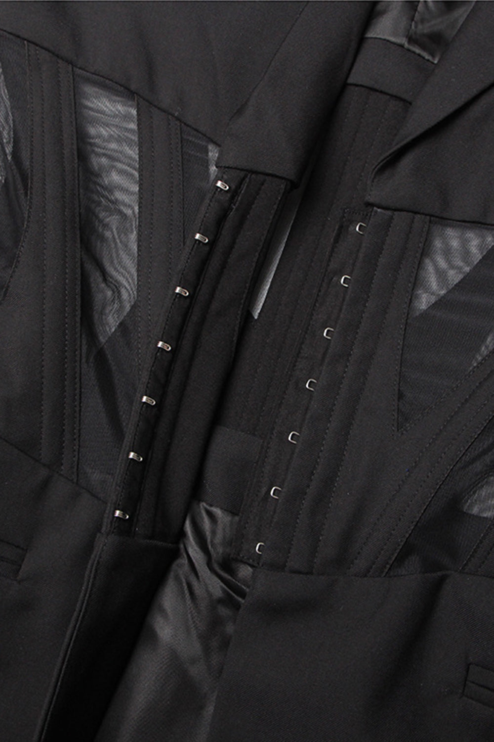 Corset Shawl Lapel Black Women Blazer