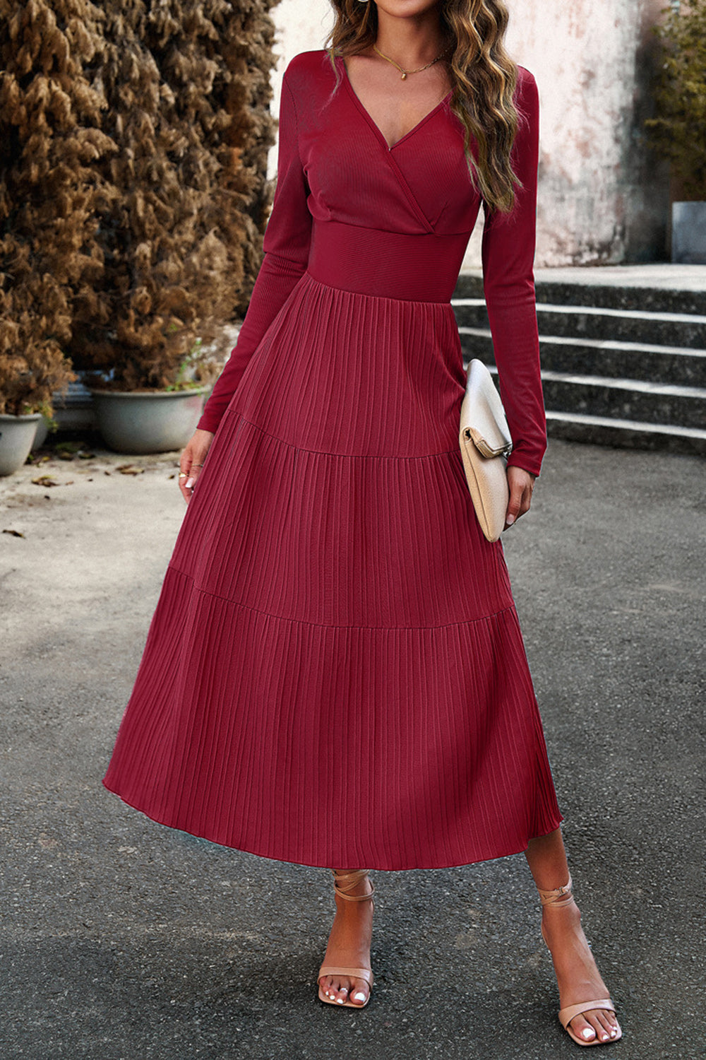 Black A Line Long Sleeves Casual Dress