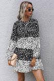 Black Polka Dots Long Sleeves Casual Dress