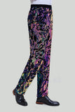 Purple Sequins Mens Two-Piece Prom Suit Shawl Lapel One Button Tuxedo