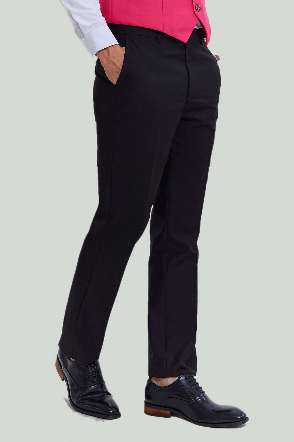 Black Jacquard Satin Notched Lapel Blazer