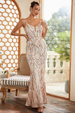 Sequins Sheath Blush Sparkly Ball Dress