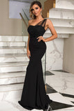 One Shoulder Mermaid Green Ball Dress