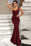 One Shoulder Mermaid Green Ball Dress